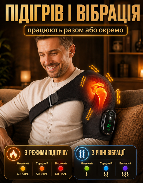 Массажер для плеч D10220009 с подогревом для ног и колен плечовая повязка бандаж на плечо - изображение 2