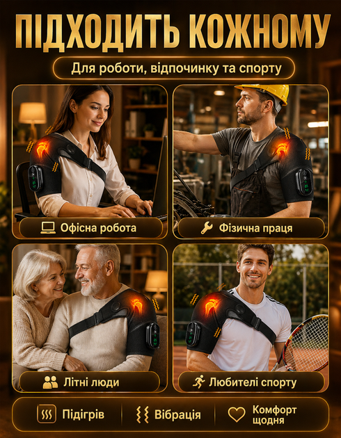 Массажер для плеч D10220009 с подогревом для ног и колен плечовая повязка бандаж на плечо - изображение 3