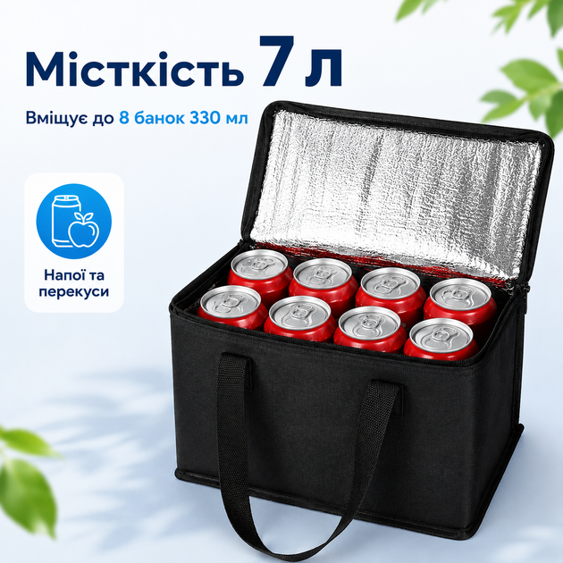 Компактная термосумка 28 х 17 х 14 см для ланчей, напитков и перекусов - Фото 3 Компактная термосумка 28 х 17 х 14 см для ланчей, напитков и перекусов - изображение 3