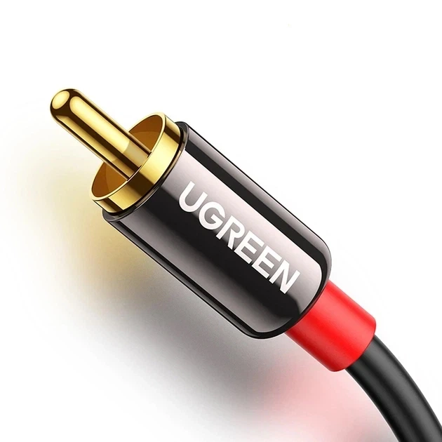 Аудіо кабель mini-jack 3.5mm на Double RCA тюльпан UGREEN AV116 2RCA Male Cable Black - Фото 6 Аудіо кабель mini-jack 3.5mm на Double RCA тюльпан UGREEN AV116 2RCA Male Cable Black - зображення 6