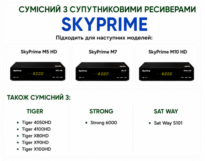 Пульт дистанційного керування (ДК) для супутникового тюнера SKYPRIME M10 HD, M5 HD, M7 - Фото 3 Пульт дистанційного керування (ДК) для супутникового тюнера SKYPRIME M10 HD, M5 HD, M7 - изображение 3