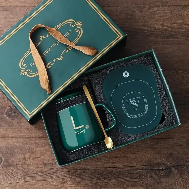 Керамическая чашка с крышкой и подставкой для подогрева напитка набор Lucky - Фото 7 Керамическая чашка с крышкой и подставкой для подогрева напитка набор Lucky - изображение 7