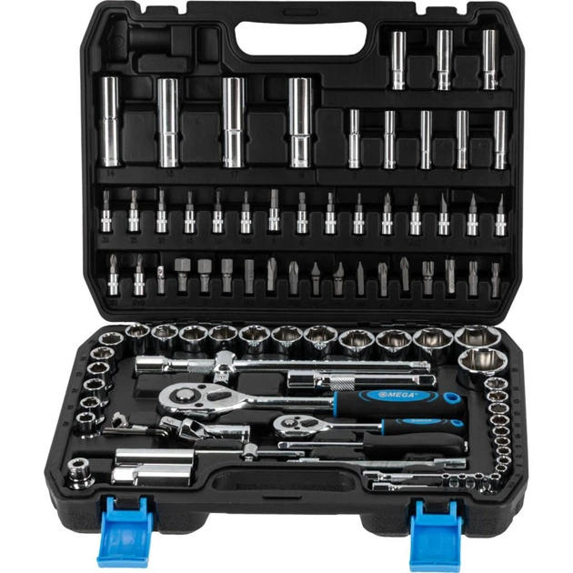Zestaw kluczy nasadowych Mega 94 elementy 1/4" 1/2" (58094) (5903755580948) - obraz 2