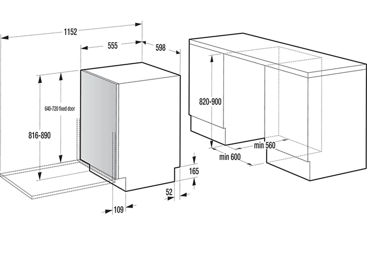 Посудомийна машина вбудована Gorenje - GV16E1 - зображення 2