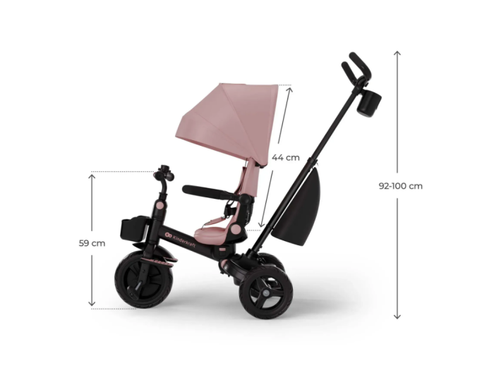 Триколісний велосипед Aveo 2 Plus, Kinderkraft (Pink) - зображення 3