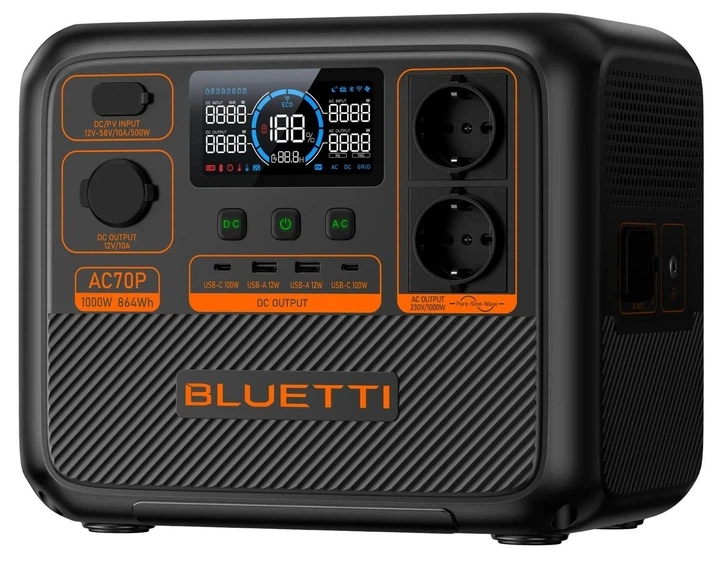 Портативна зарядна станція Bluetti AC70P (1000W/864Wh) - зображення 3