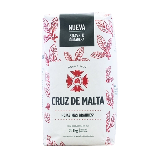 Чай мате Cruz de Malta Elaborada Con Palo 1 кг, класичний аргентинський йерба мате - Фото 1 Чай мате Cruz de Malta Elaborada Con Palo 1 кг, класичний аргентинський йерба мате - зображення 1