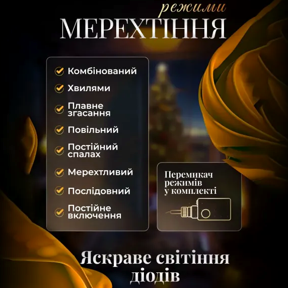 Гирлянда штора 3х0.9 м светодиодная 12 фигур для дома ПВХ мультиколор GL-5136 - Фото 4 Гирлянда штора 3х0.9 м светодиодная 12 фигур для дома ПВХ мультиколор GL-5136 - изображение 4