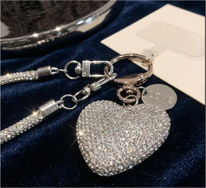 Брелок Swarovski Bow Silver для украшения телефона стильный аксессуар с кристаллами для подарка и личного использования - изображение 2
