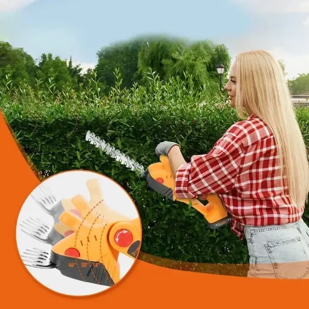 Акумуляторні ножиці кущорізи 24Вт з 2 насадками в кейсі для стрижки кущів легкі 1.5кг з тривалим часом роботи і зручною рукояткою - Фото 5 Акумуляторні ножиці кущорізи 24Вт з 2 насадками в кейсі для стрижки кущів легкі 1.5кг з тривалим часом роботи і зручною рукояткою - изображение 5