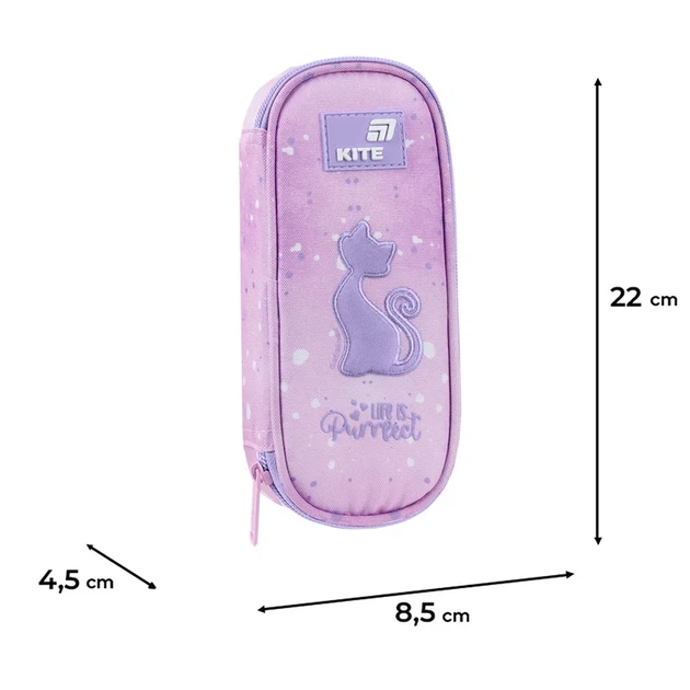 Пенал Kite Catsline K26-599-1, 1 отделение, клапан с карманом на молнии, для девочки - изображение 3