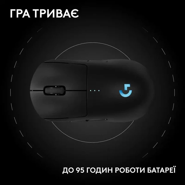 Миша Logitech PRO 2 Lightspeed Black (910-007295) - Фото 9 Миша Logitech PRO 2 Lightspeed Black (910-007295) - изображение 9