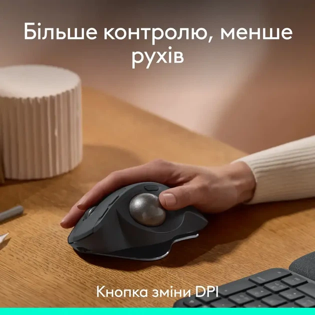 Миша Logitech MX Ergo S Graphite (910-007260) - Фото 3 Миша Logitech MX Ergo S Graphite (910-007260) - изображение 3