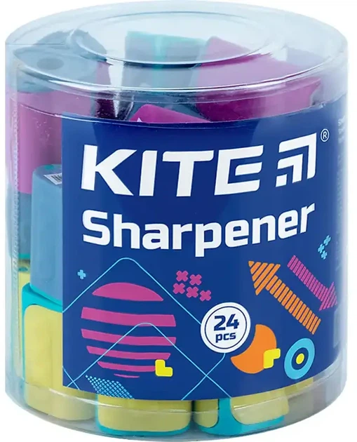 Набір точилок для олівців Kite Twist з контейнером асорті кольорів 24 шт (K24-120) - Фото 1 Набір точилок для олівців Kite Twist з контейнером асорті кольорів 24 шт (K24-120) - зображення 1