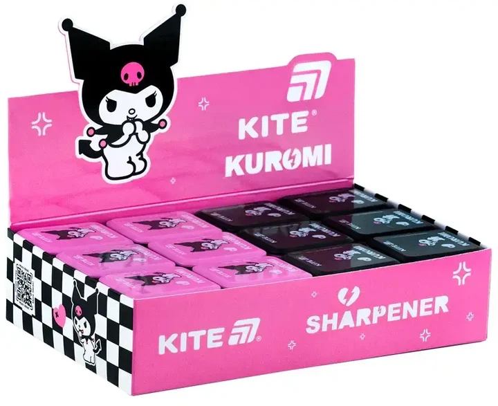 Набір точилок для олівців Kite Kuromi з контейнером асорті кольорів 24 шт (HK25-116-2) - Фото 1 Набір точилок для олівців Kite Kuromi з контейнером асорті кольорів 24 шт (HK25-116-2) - зображення 1