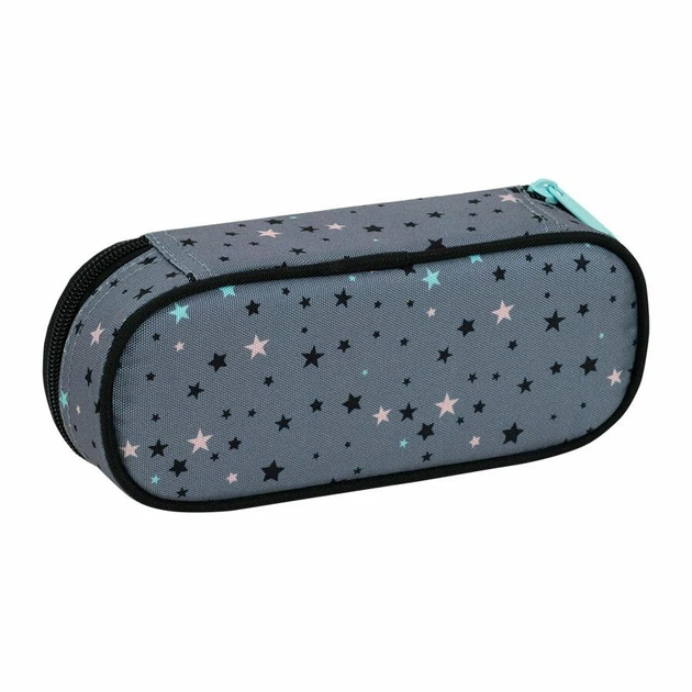 Пенал Kite Shine "Зірки" 22х8.5х4.5 см 1 відділення з внутрішньою кишенею + органайзер прямокутний на блискавці сірий (K26-599-11) - зображення 4