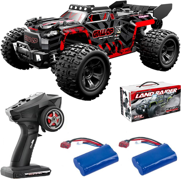 Радіокерована машинка 18108 PRO 1:18 4WD Brushless на пульті керування до 50 км/год, RC позашляховик, всюдихід, LED, 2 акумулятори - зображення 2