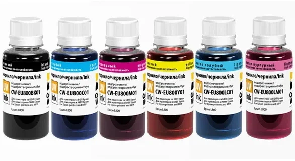 Комплект чорнил ColorWay Epson L800 (6 х 100 мл) BK/С/M/LС/LM/Y (CW-EU800SET01) - Фото 2 Комплект чорнил ColorWay Epson L800 (6 х 100 мл) BK/С/M/LС/LM/Y (CW-EU800SET01) - зображення 2