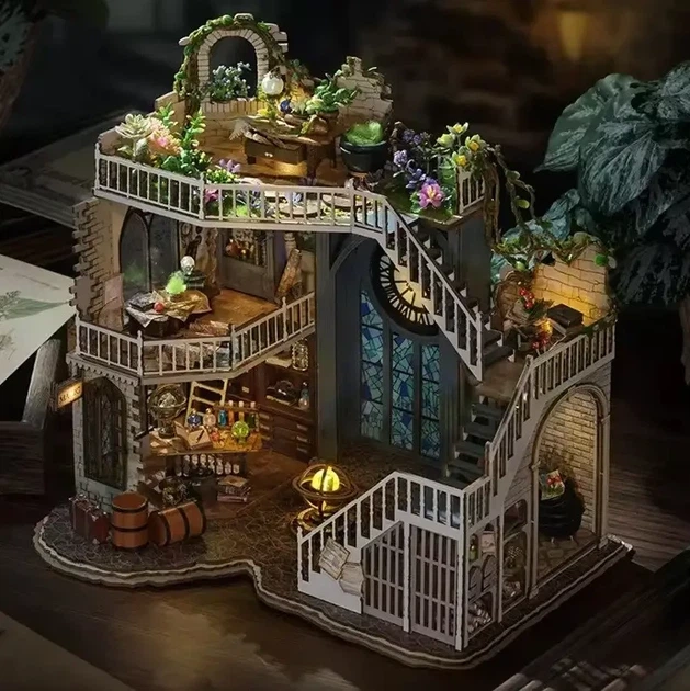 DIY конструктор румбокс Чарівний будинок Magic House з підсвіткою | мініатюрний будиночок у стилі Гаррі Поттера - зображення 2