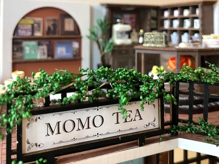 DIY румбокс Чайний будиночок Momo Tea з підсвіткою — мініатюрне затишне кафе Cuteroom - зображення 3