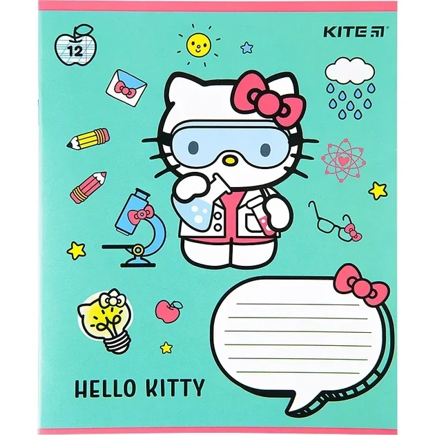 Зошит шкільний Kite Hello Kitty HK22-235, 12 аркушів, коса лінія - изображение 2
