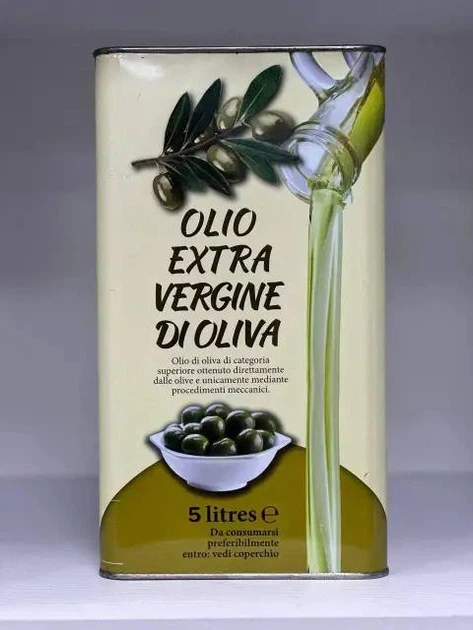 Оливковое масло Extra Vergine Di Oliva 5000 мл рафинированное дезодорированное, кислотность 0.9%, металлическая тара - изображение 2