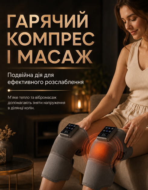 Массажер для колен XP-8902 с подогревом и вибрационным массажем, 3 режима нагрева, режим вибрации, портативный массажер-наколенник для восстановления мышц, расслабления и улучшения кровообращения. - изображение 2