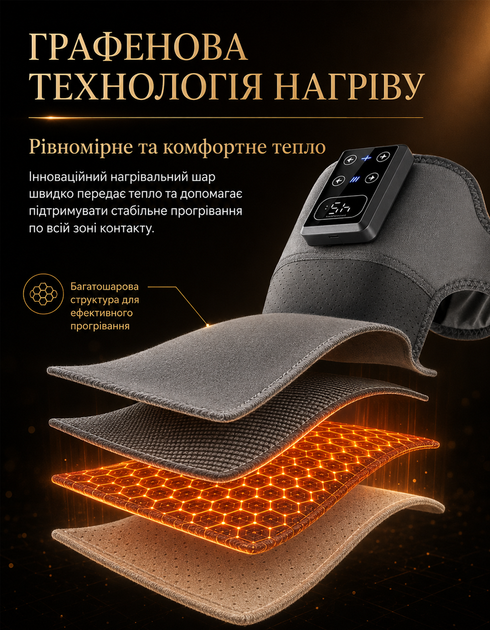 Массажер для колен XP-8902 с подогревом и вибрационным массажем, 3 режима нагрева, режим вибрации, портативный массажер-наколенник для восстановления мышц, расслабления и улучшения кровообращения. - изображение 5