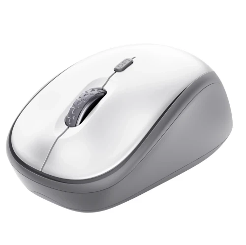 Миша бездротова Trust Yvi+ Silent, White, USB 2.4GHz, оптична, 800/1600 dpi, 4 кнопки, гніздо для зберігання приймача USB, 1xAA (25513) - изображение 2