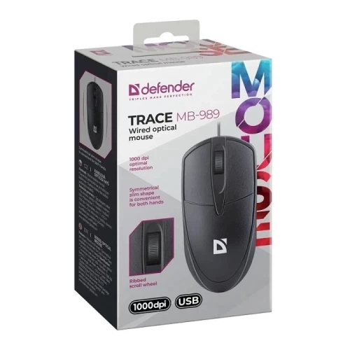 Мышь Defender Trace MB-989, Black (52989) - Фото 3 Мышь Defender Trace MB-989, Black (52989) - изображение 3