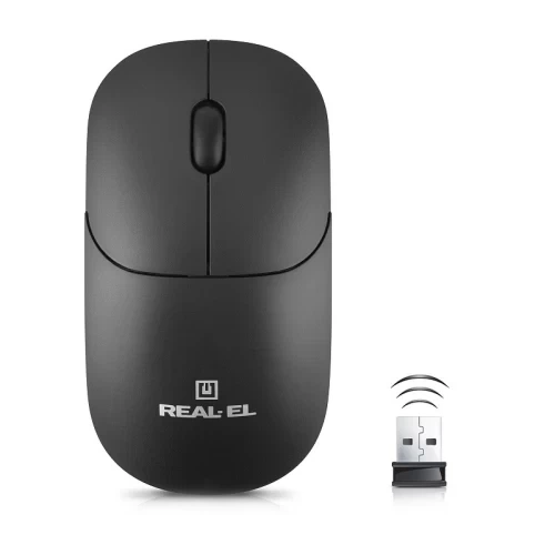 Миша REAL-EL RM-311W Wireless, Black - Фото 1 Миша REAL-EL RM-311W Wireless, Black - зображення 1