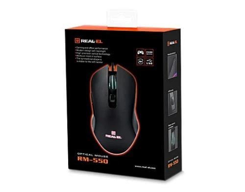 Мышь REAL-EL RM-550, Black, USB - изображение 9
