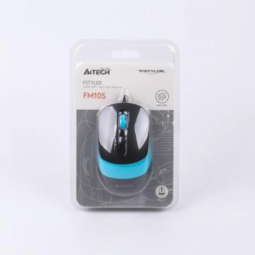 Мышь A4Tech Fstyler FM10S 1600dpi Black+Blue, USB, бесшумная - изображение 8