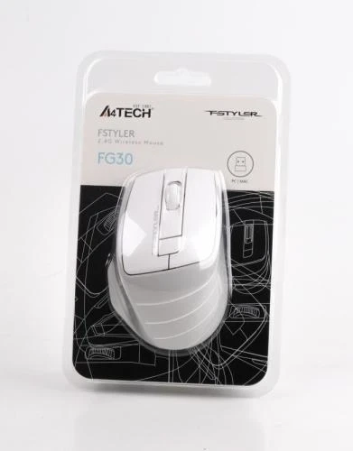 Мышь A4Tech Fstyler FG30 2000dpi Grey+White, USB, Wireless - изображение 5