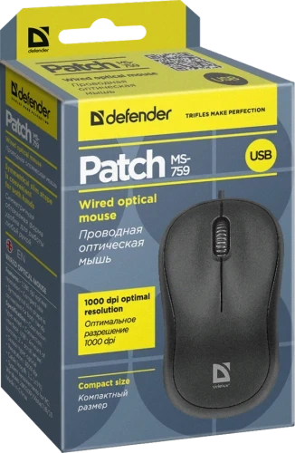Мышь Defender Patch MS-759, Black (52759) - Фото 5 Мышь Defender Patch MS-759, Black (52759) - изображение 5