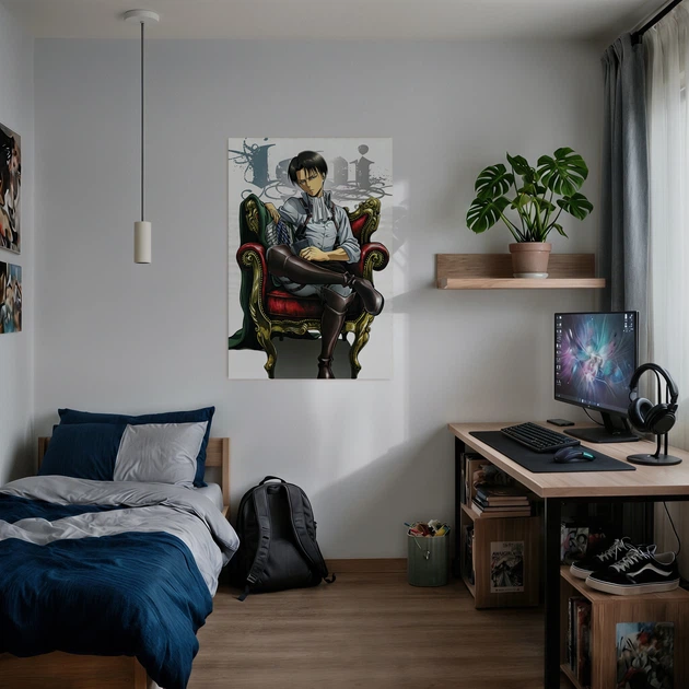 Інтер'єрна картина Атака на титанів, Капітан Леві, Attack on Titans, аніме, 88×60 см (id0254) - зображення 2