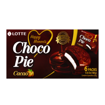 Пирожные Lotte Чокопай Какао Choco Pie (6 Пирожных) 168g - Фото 1 Пирожные Lotte Чокопай Какао Choco Pie (6 Пирожных) 168g - изображение 1