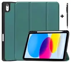 Чохол силіконовий для iPad 10.9 дюйма потрійний складаний з кишенею для ручки темно-зелений - зображення 6