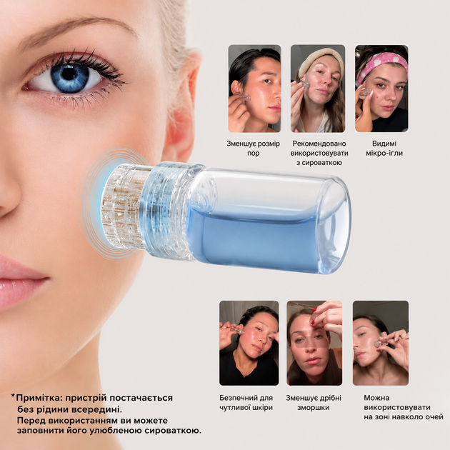 Мезоштамп (дермаштамп Derma Stamp) с титановыми микроголками 20G для домашнего ухода за кожей - изображение 8