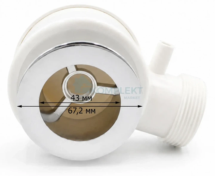 Сифон для душового піддону Lidz LP05, для отвору 50-52 мм, з клапаном Click-Clack, вихід 40/50 мм, випуск 70 мм - изображение 10