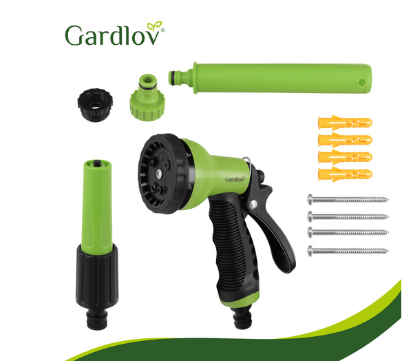 Шланг для поливу з автоматичною котушкою Gardlov 20 м — поворот 180°, пістолет 7 режимів, тиск 6 bar, 7.25 кг - зображення 4
