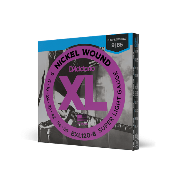Струны для электрогитары DʼADDARIO EXL120-8 XL Nickel Wound 8-String Super Light (09-65) - изображение 2