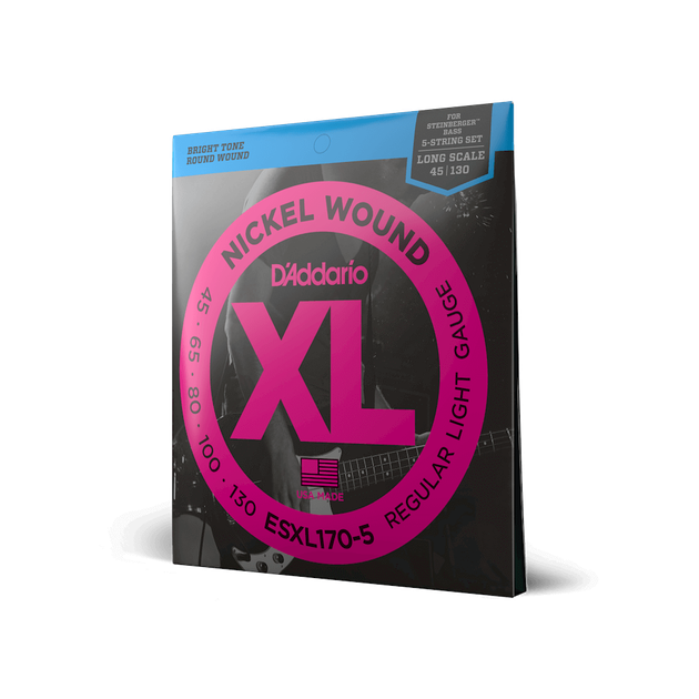 Струни для бас-гітари DʼADDARIO EXL170-5 XL Nickel Wound Bass Regular Light 5-String (45-130) - зображення 2