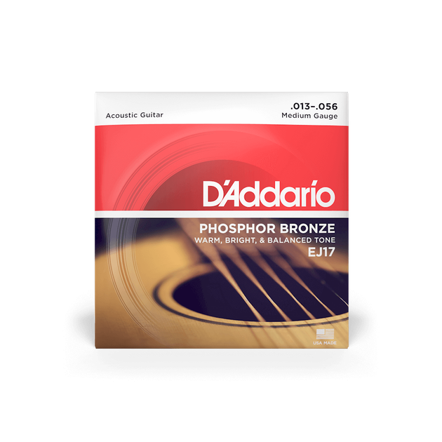 Струни для акустичної гітари DʼADDARIO EJ17 Phosphor Bronze Medium (13-56) - Фото 1 Струни для акустичної гітари DʼADDARIO EJ17 Phosphor Bronze Medium (13-56) - зображення 1