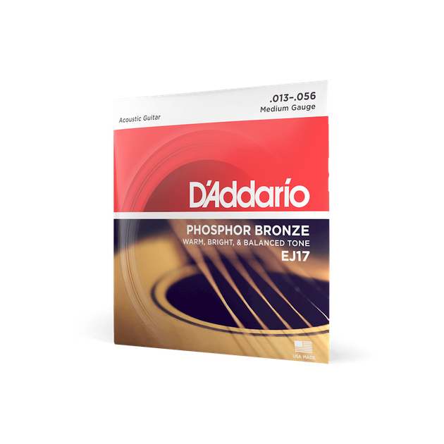 Струни для акустичної гітари DʼADDARIO EJ17 Phosphor Bronze Medium (13-56) - Фото 2 Струни для акустичної гітари DʼADDARIO EJ17 Phosphor Bronze Medium (13-56) - зображення 2