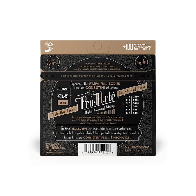 Струны для классической гитары DʼADDARIO EJ49 Pro Arte Black Nylon Normal Tension - Фото 3 Струны для классической гитары DʼADDARIO EJ49 Pro Arte Black Nylon Normal Tension - изображение 3