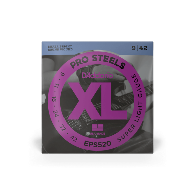 Струны для электрогитары DʼADDARIO EPS520 XL ProSteels Super Light (09-42) - Фото 2 Струны для электрогитары DʼADDARIO EPS520 XL ProSteels Super Light (09-42) - изображение 2
