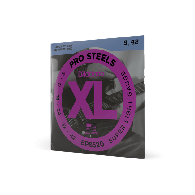 Струны для электрогитары DʼADDARIO EPS520 XL ProSteels Super Light (09-42) - Фото 3 Струны для электрогитары DʼADDARIO EPS520 XL ProSteels Super Light (09-42) - изображение 3