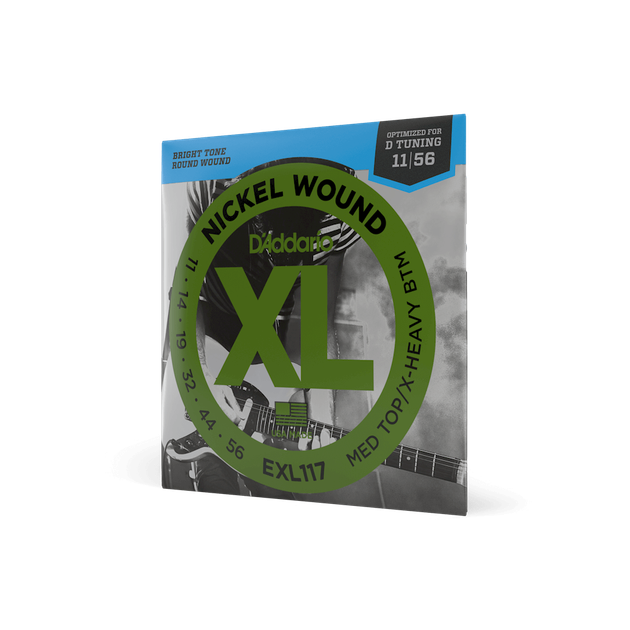 Струни для електрогітари DʼADDARIO EXL117 XL Nickel Wound Medium Top/Extra-Heavy Bottom (11-56) - зображення 2