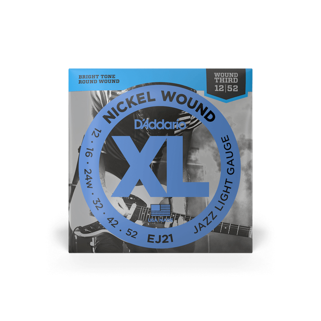 Струны для электрогитары DʼADDARIO EJ21 XL Nickel Wound Jazz Light (12-52) - Фото 1 Струны для электрогитары DʼADDARIO EJ21 XL Nickel Wound Jazz Light (12-52) - изображение 1